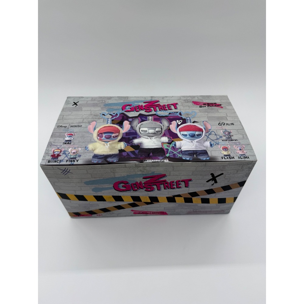 Disney Miniso Stitch Gen Z Street Plush Box Pendant Blind Box Full Set Graffiti